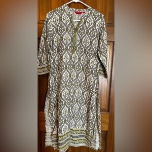 Morpankh 100% Cotton Sleeve Smock Midi Dress Size Large